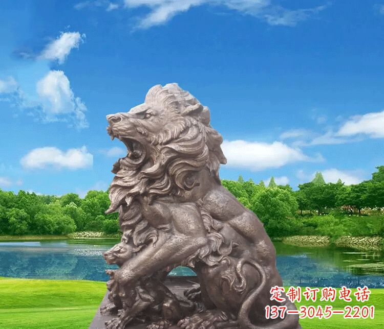 河南高贵雄毅的狮子铜雕