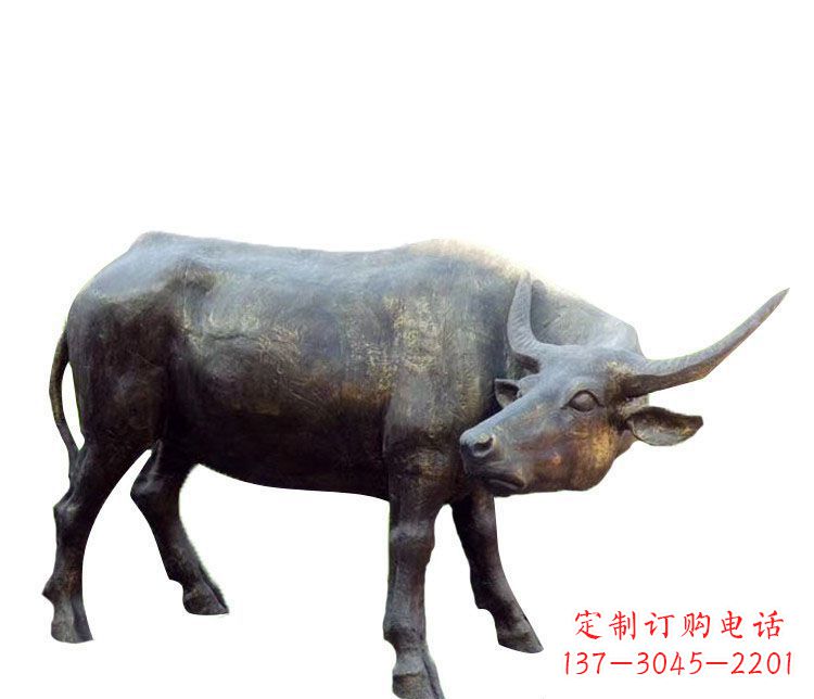河南公园动物水牛铜雕