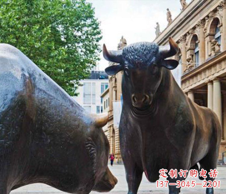 河南公园动物铜雕小牛