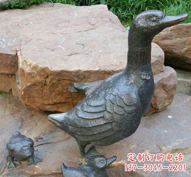 河南动物雕塑——精致铜质鸭子雕塑