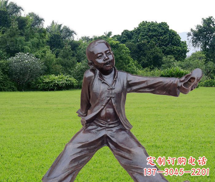 河南优雅动人的儿童铜雕