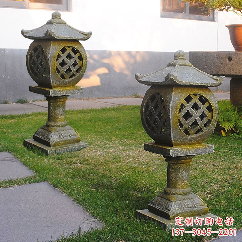 河南精美仿古石灯笼雕塑