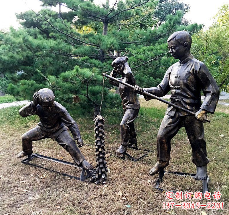 河南优雅精致的儿童铜雕
