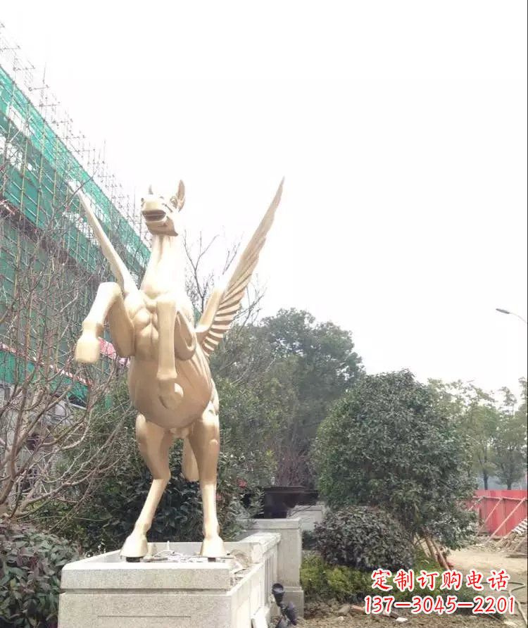 河南公园飞马玻璃钢仿铜雕塑