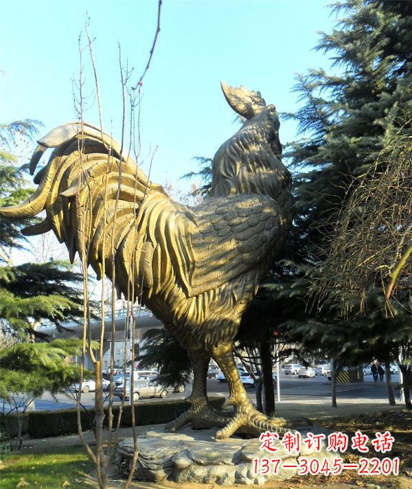 河南艺术级公鸡大型铜雕
