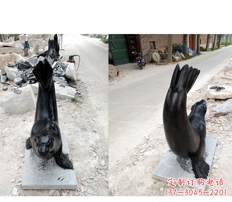 河南公园海豚景观石雕