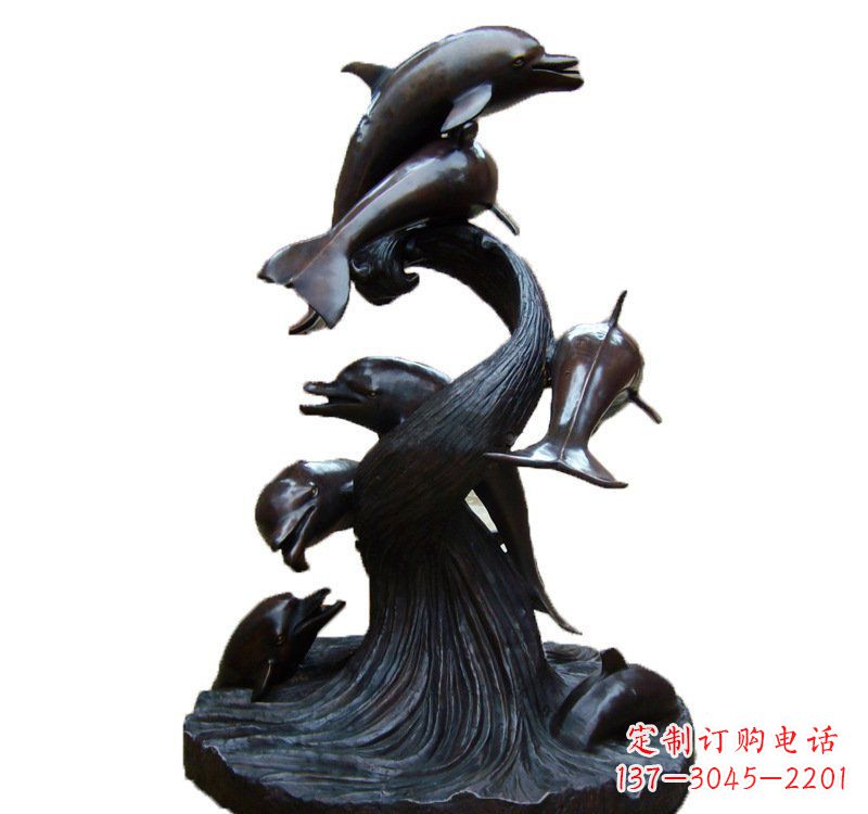 河南产品名称海豚铜雕园林雕塑