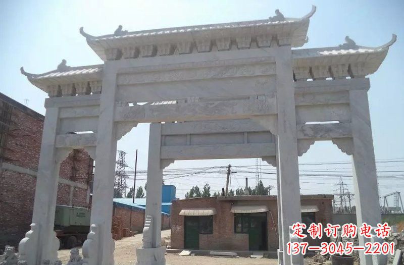 河南牌坊石雕 – 三门牌坊石雕,极具风格的艺术品