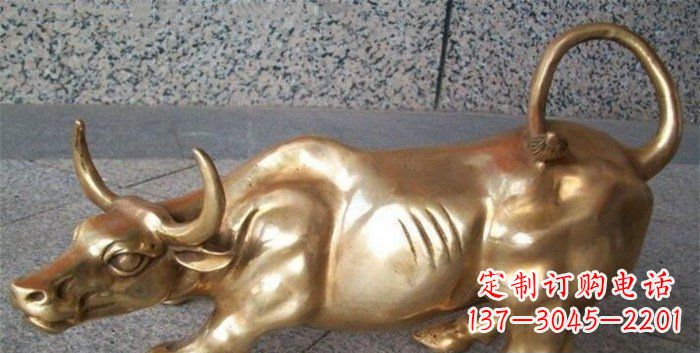河南公园华尔街牛动物铜雕