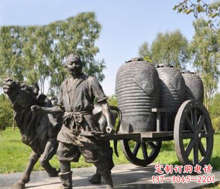 河南唯美牛车铜雕