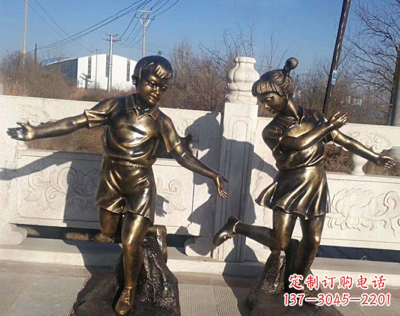河南新颖花篮儿童铜雕