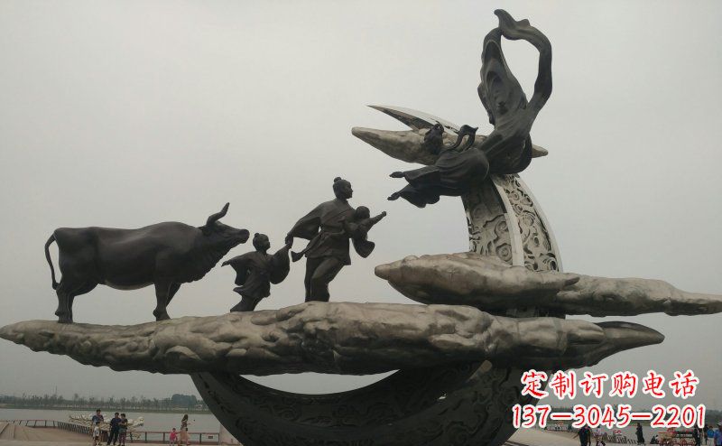 河南非凡爱恋不锈钢牛郎织女雕塑