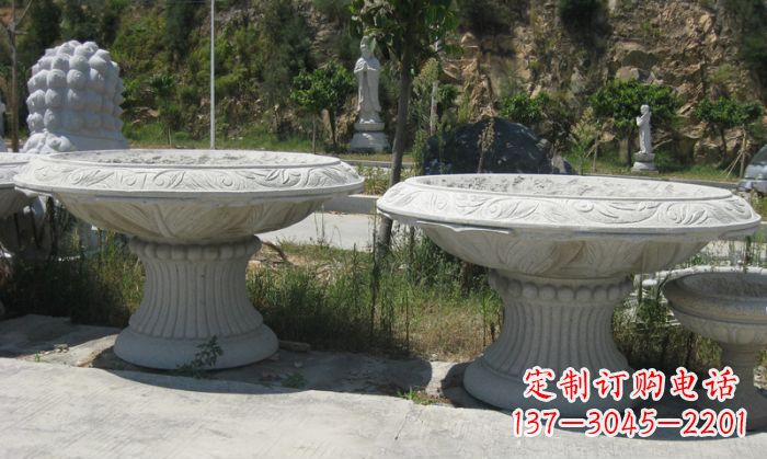 河南美轮美奂的大理石花盆雕塑