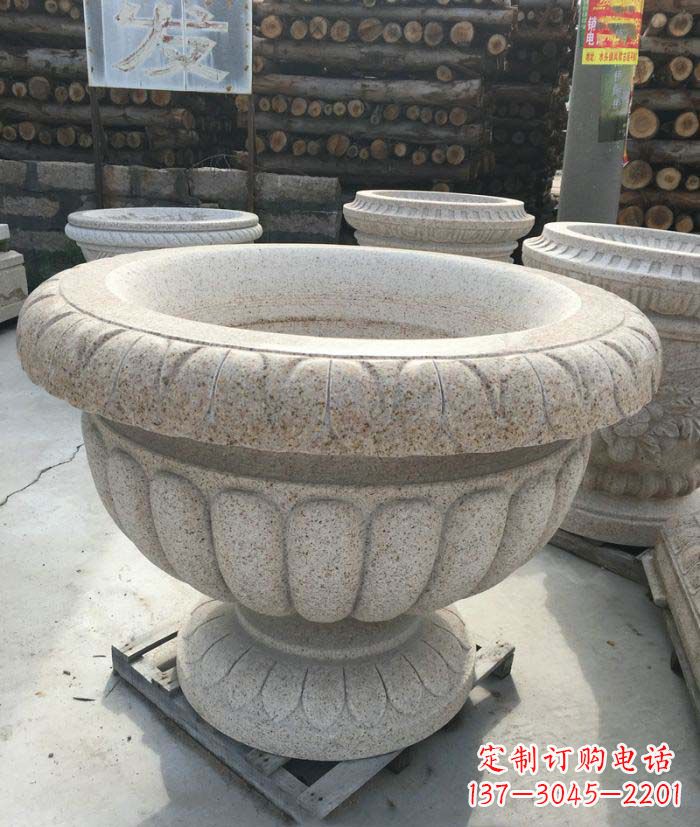 河南高质量大理石花盆石雕