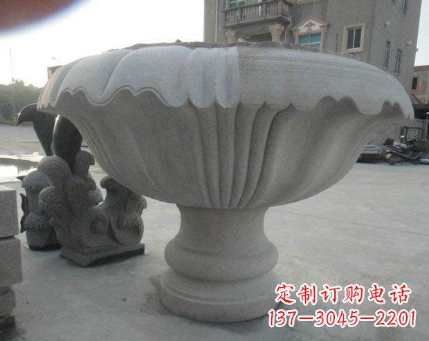 河南高端大理石花盆雕塑