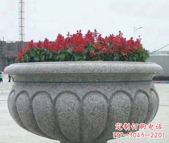 河南精美大理石花盆雕塑