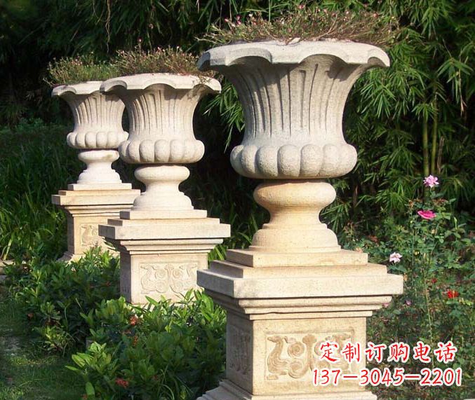 河南高质量大理石花盆石雕