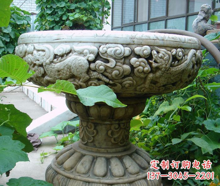 河南仿古花盆石雕艺术品