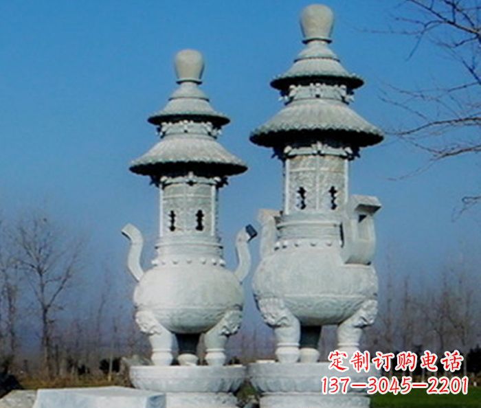 河南公园景观仿古石雕香炉
