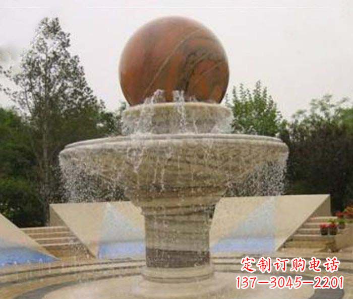 河南公园景观风水球喷泉石雕 (2)