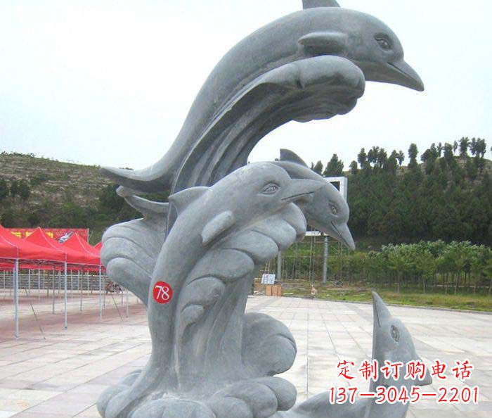 河南精美海豚雕塑 烘托您的公园景观