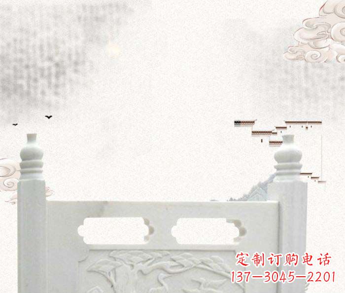 河南公园景观汉白玉石雕栏板