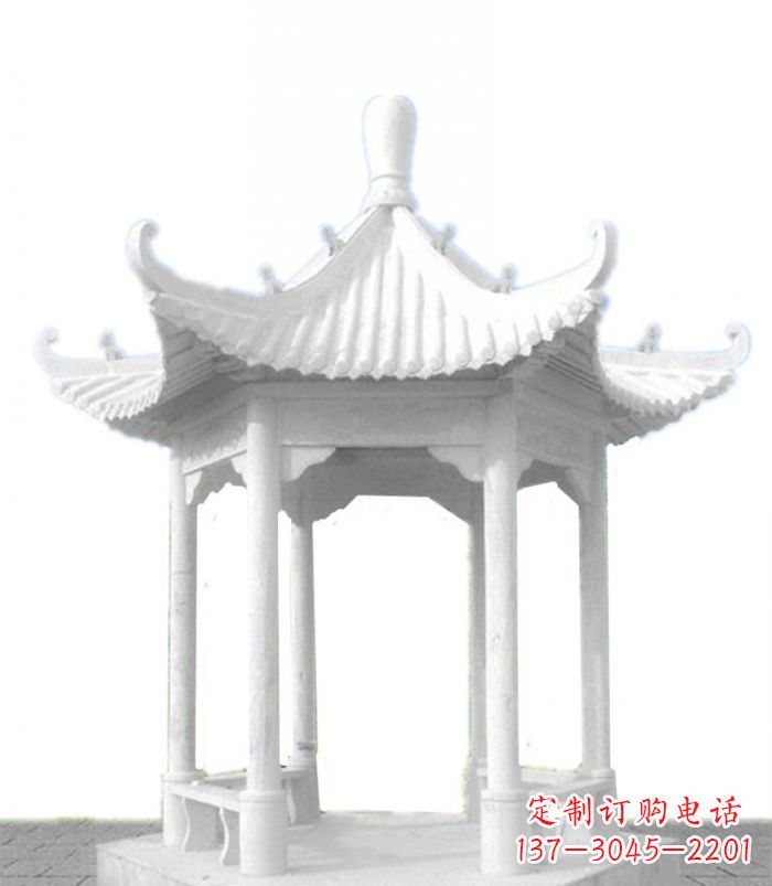 河南汉白玉石凉亭雕塑