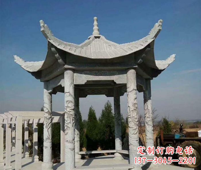 河南六角凉亭石雕精美雕塑