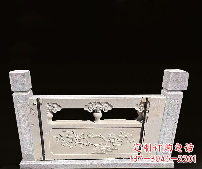 河南梅花浮雕石栏板雕塑