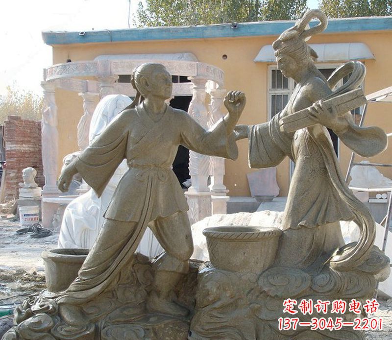 河南公园景观牛郎织女石雕