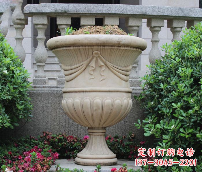 河南公园景观欧式花盆石雕
