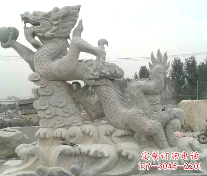 河南公园景观青龙出水石雕