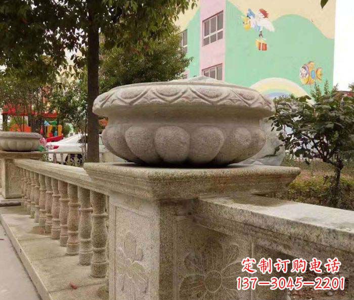河南砂岩花盆雕塑