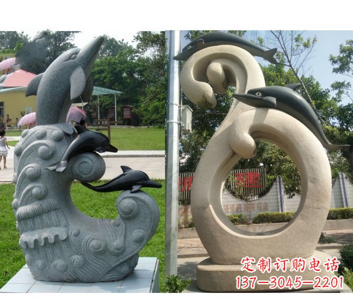 河南海豚雕塑,让你的公园景观更加优美缤纷