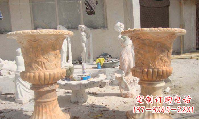 河南红花盆石雕艺术雕塑