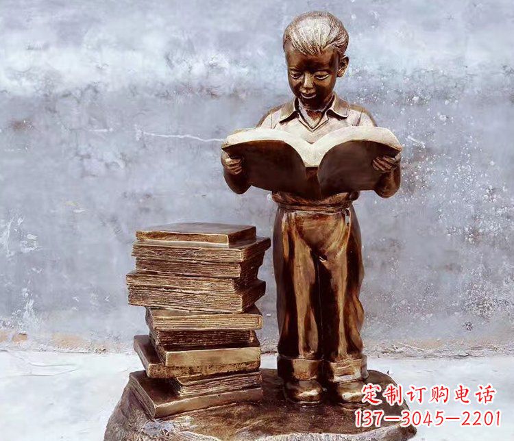 河南玻璃钢仿铜小孩雕塑