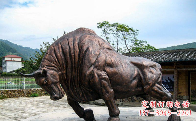 河南公园开荒牛动物铜雕