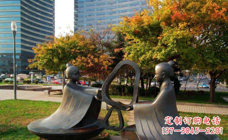 河南公园孔融让梨景观铜雕 (2)