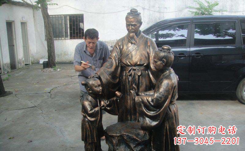 河南精美铜雕—中领雕塑孔融让梨景观雕塑定制