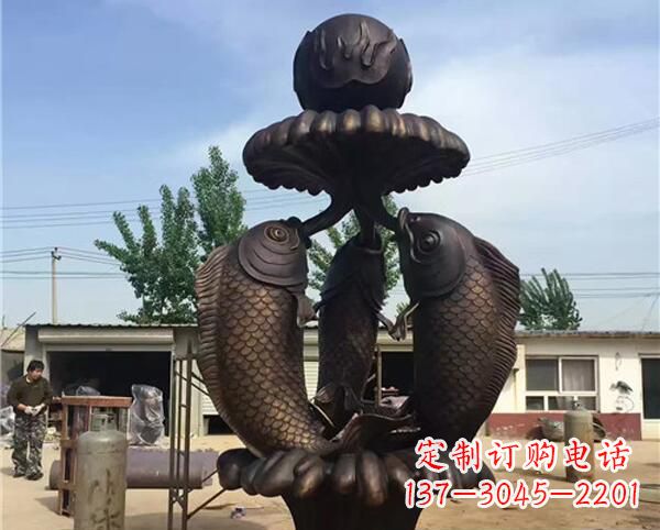 河南中领雕塑出品传统意象·鲤鱼铜雕