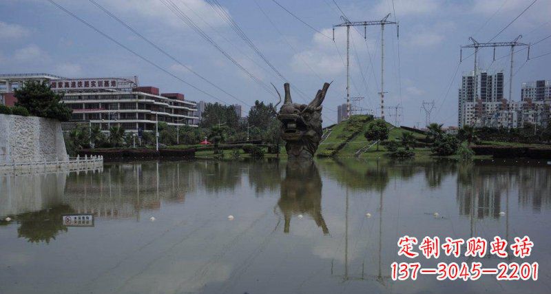 河南公园龙头景观铜雕