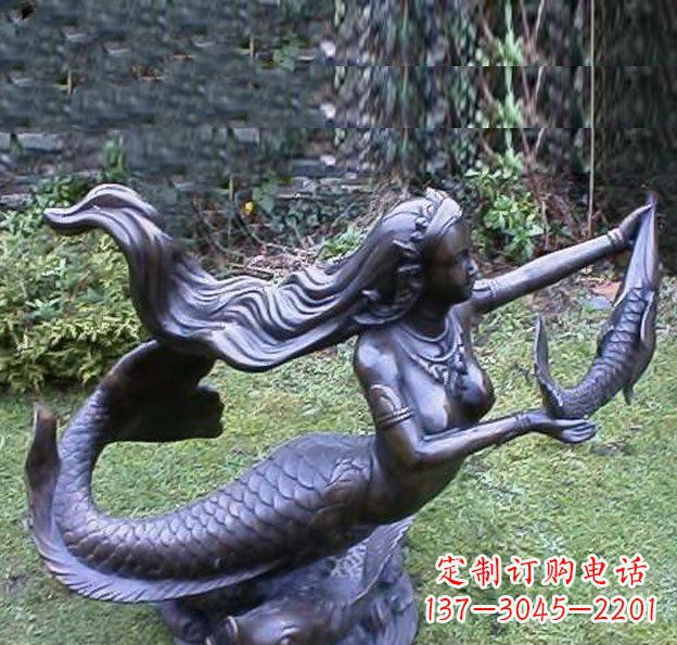 河南美人鱼铜雕,精美传情