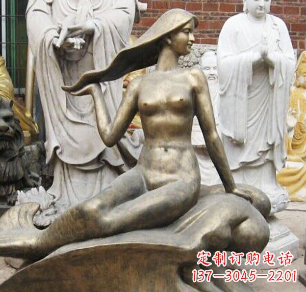 河南精美铜质美人鱼雕塑