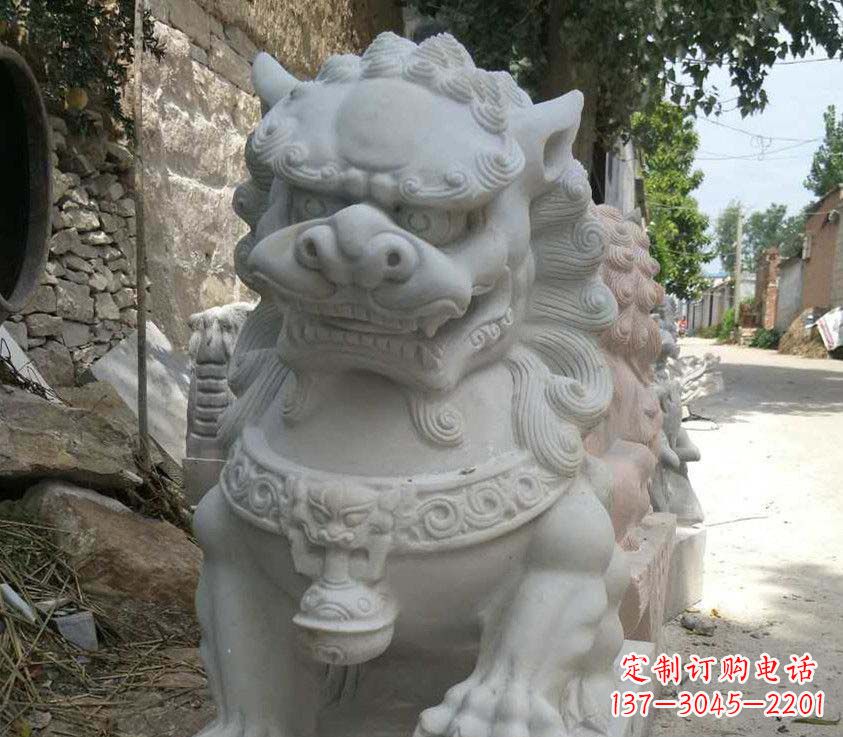 河南中领雕塑母子狮子石雕