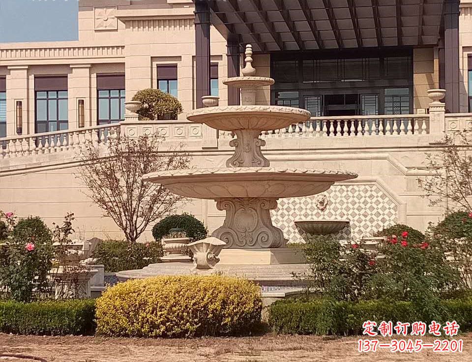 河南中领雕塑定制精美喷泉鱼石雕