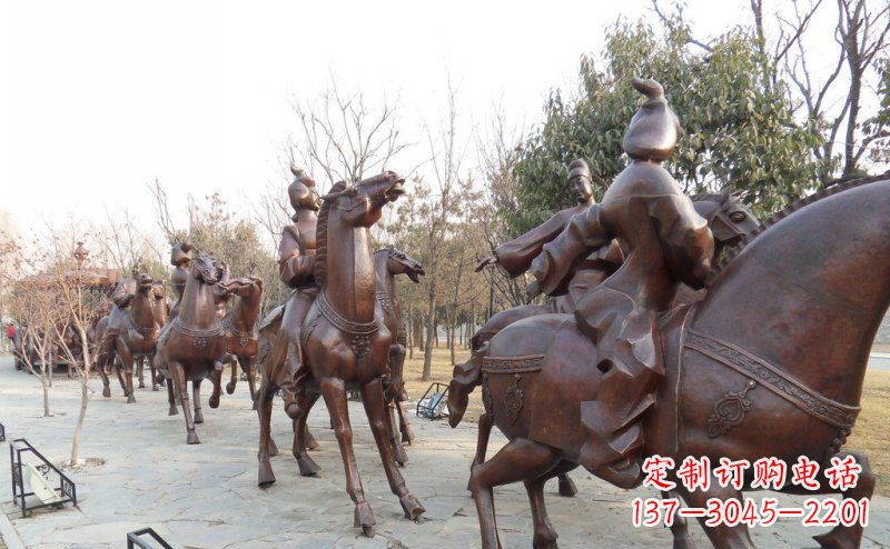 河南蓬勃向上的骑马雕塑