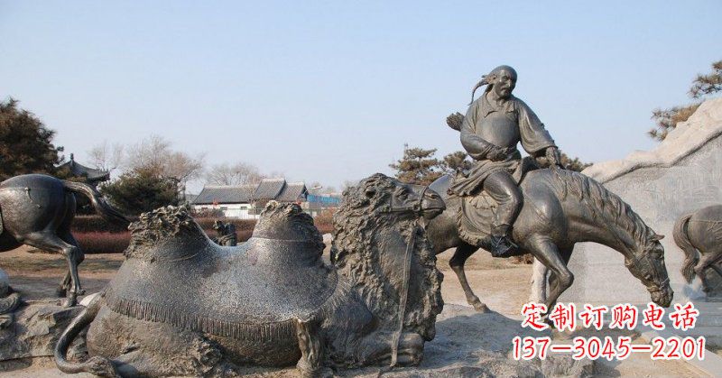 河南精致古典 骑马雕塑