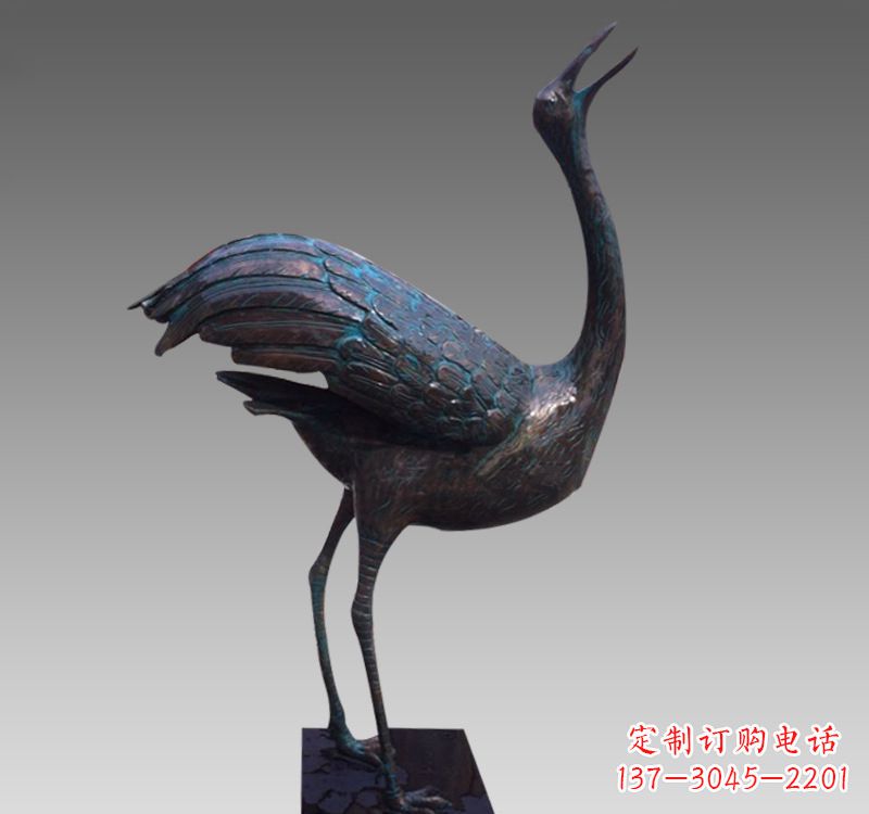 河南青铜雕刻仙鹤翱翔