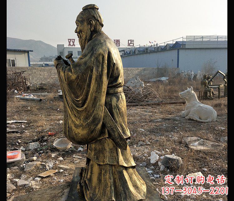 河南铜铸孔子雕塑,传承中华民族精神文化