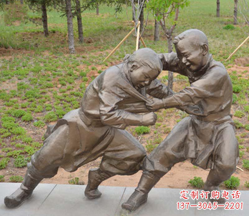 河南精致雕塑小男孩铜雕